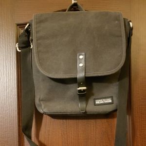 Kenneth Cole Dark Gray/Black Canvas Messenger Bag